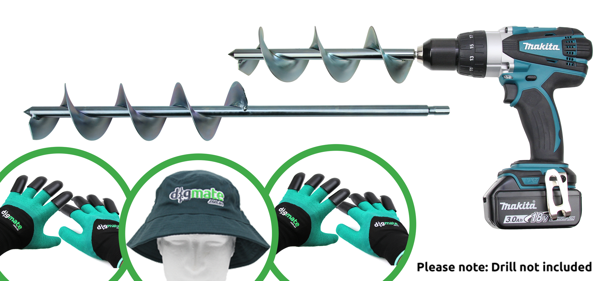 Digmate Garden Lovers Pack - (Medium & Large Digmate, Two pairs of Claw gloves, and bucket hat)